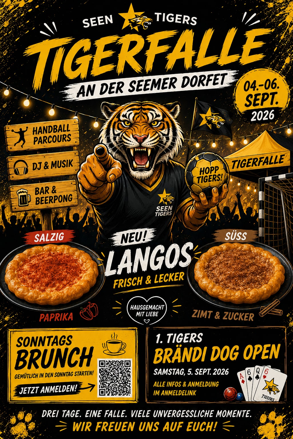 Flyer: Tigerfalle an der Seemer Dorfet, 4. bis 6. September 2026
